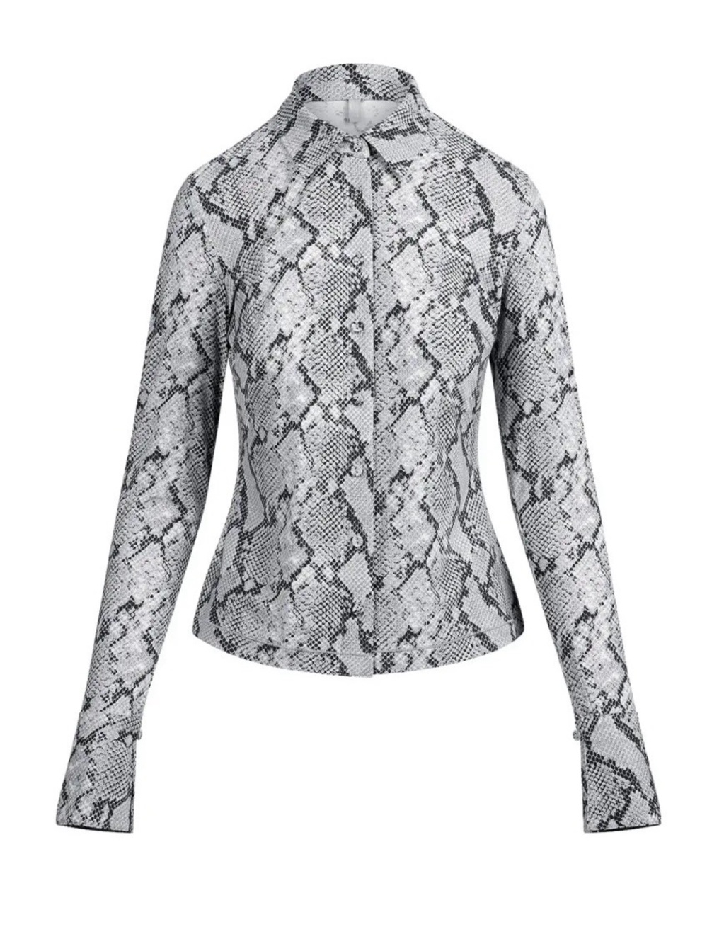SKIMS Cling Matte Collared Shirt Chrome Snakeskin Size Medium